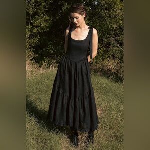 NWOT Of Her Own Kind Mirabelle Dress in Black Linen, small